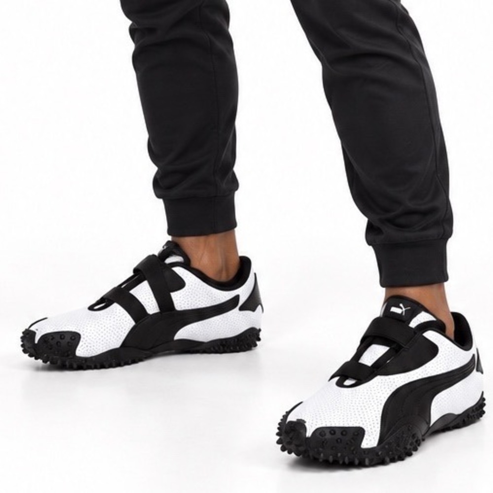 Puma Mostro Perforated Leather White Black Sneakers 397331-01 M13 NWT 116-11